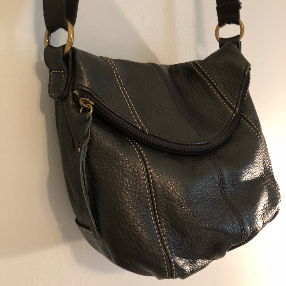 Black Leather Sak Crossbody